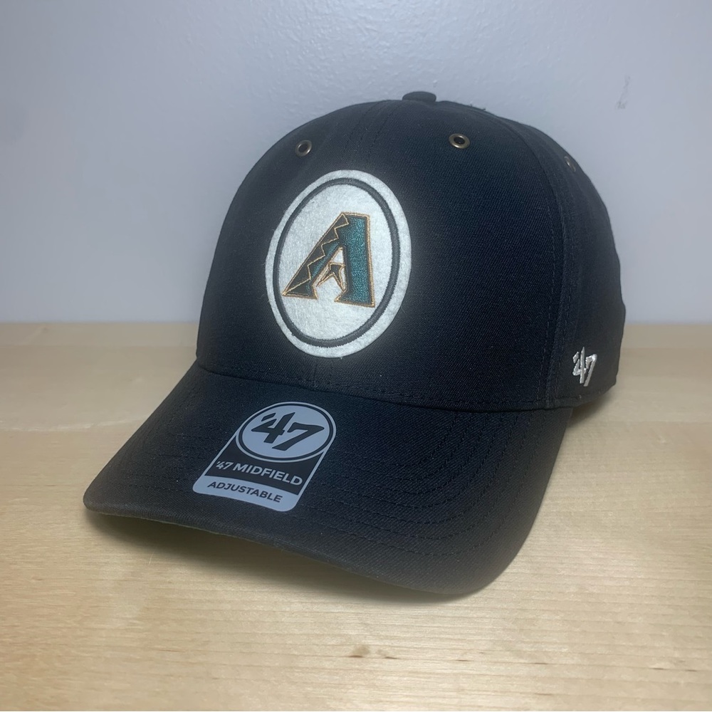 Arizona Diamondbacks Hat '47 Black Snapback Backtrack Baseball Cap Retro OSFM